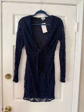 tobi long sleeve dresses Tobi Long Sleeve Criss Cross Back Dress As Is Mesh Long Bridesmaid Dress With Crisscross B